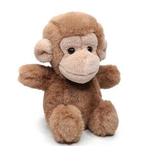 Vintage GUND 1986 Monkey Plush Toy Stuffy Ape Retro Kids Toy Brown Cream